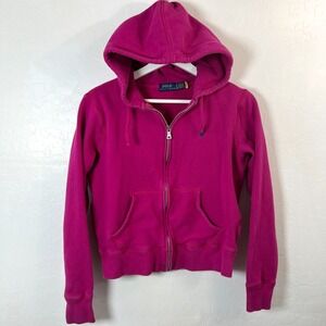 Polo Ralph Lauren Women's Magenta Pink Full Zip Fleece Hoodie Sweatshirt Size S